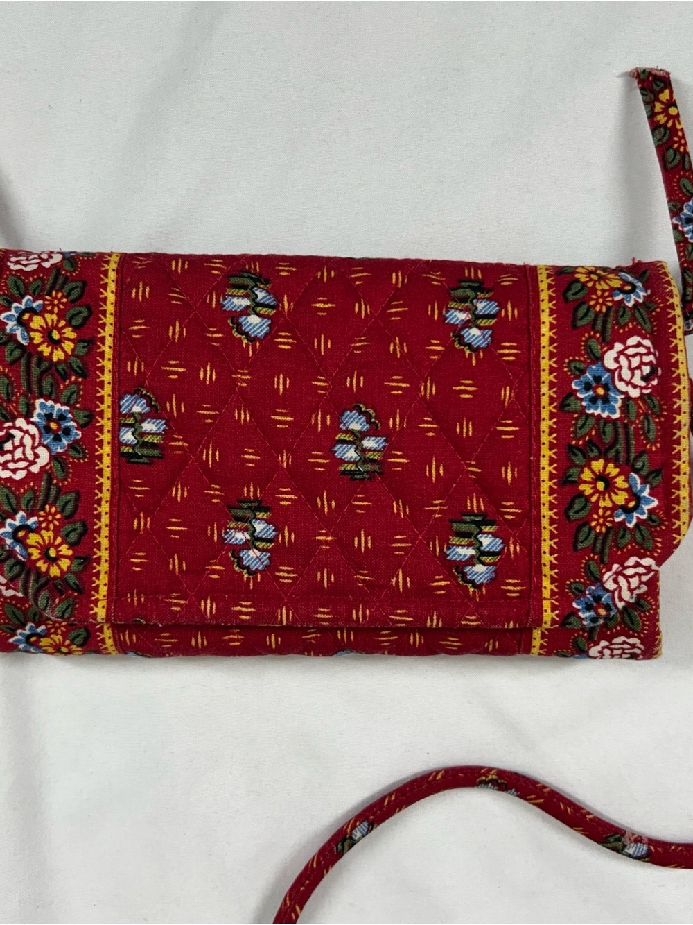 Vintage Vera Bradley Provincial Red Wallet on a String Crossbody